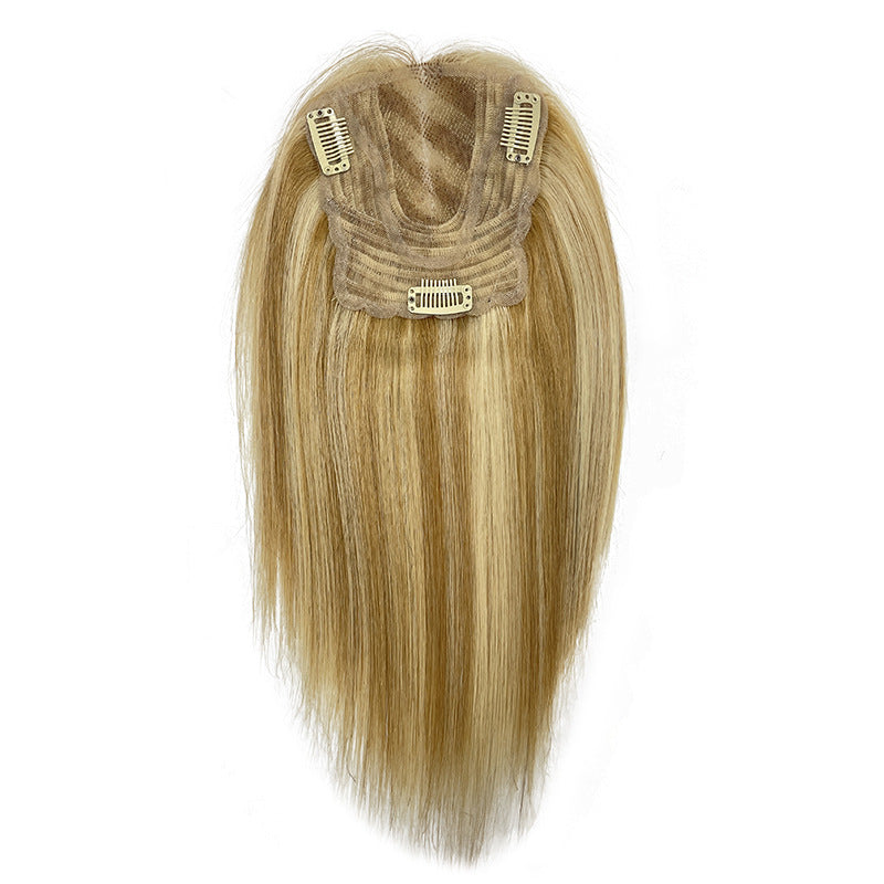 Women's Set One-piece Head Hairpiece Natural Cover Gray Hair Additional Wig