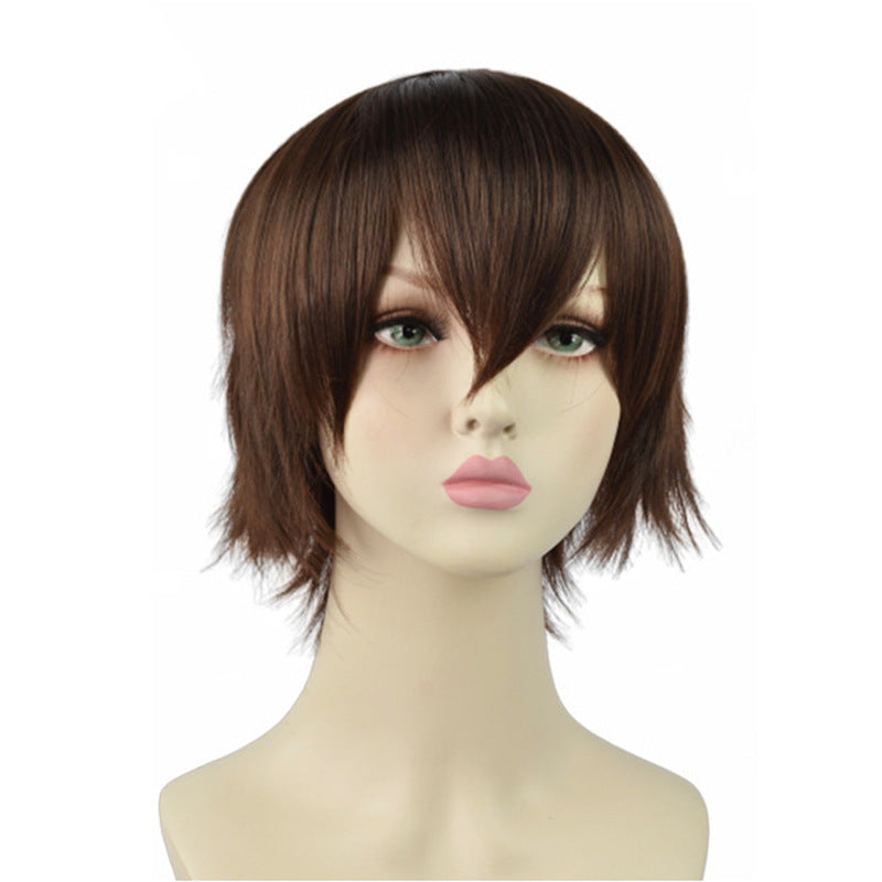 Dogs Fiber Brown Black Short Hair Universal Cos Wig