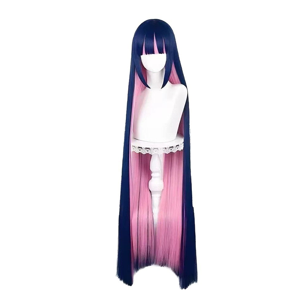Stocking With Shi Duo Towel Color Matching Long Straight Hair Cos Wig