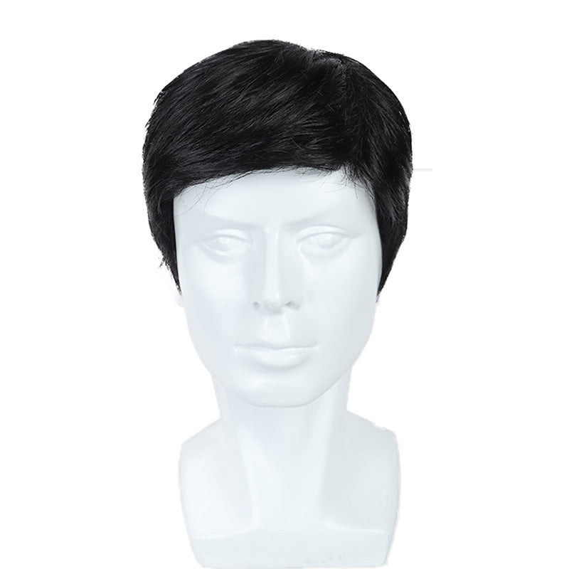 Men's Hair Hand Woven Cover Breathable Realistic White Covering Men's Wig