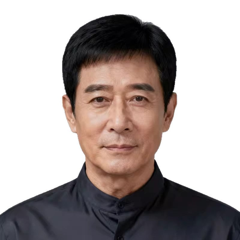 Men's Short Hair Full Real Head Cover Men's Wig