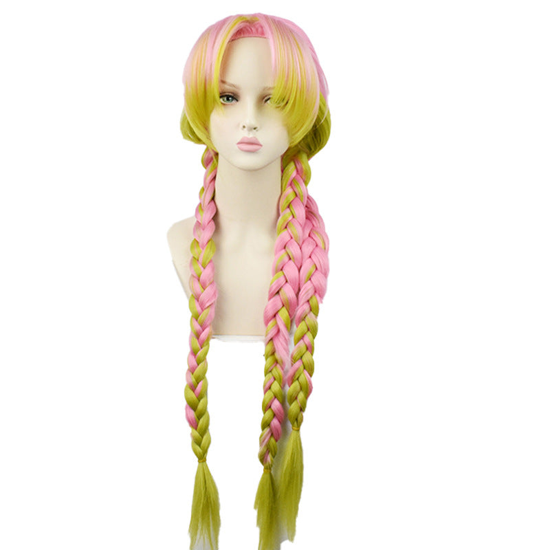 Women's Glass Gradient Color Twist Braid Cartoon Cos Wig