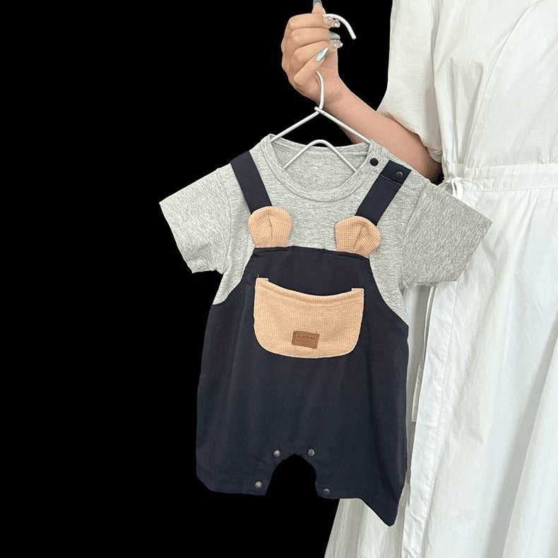 Summer Jumpsuit Clothes For Babies Thin Korean Casual Infant Fake Jumpsuit, Climbing Suit