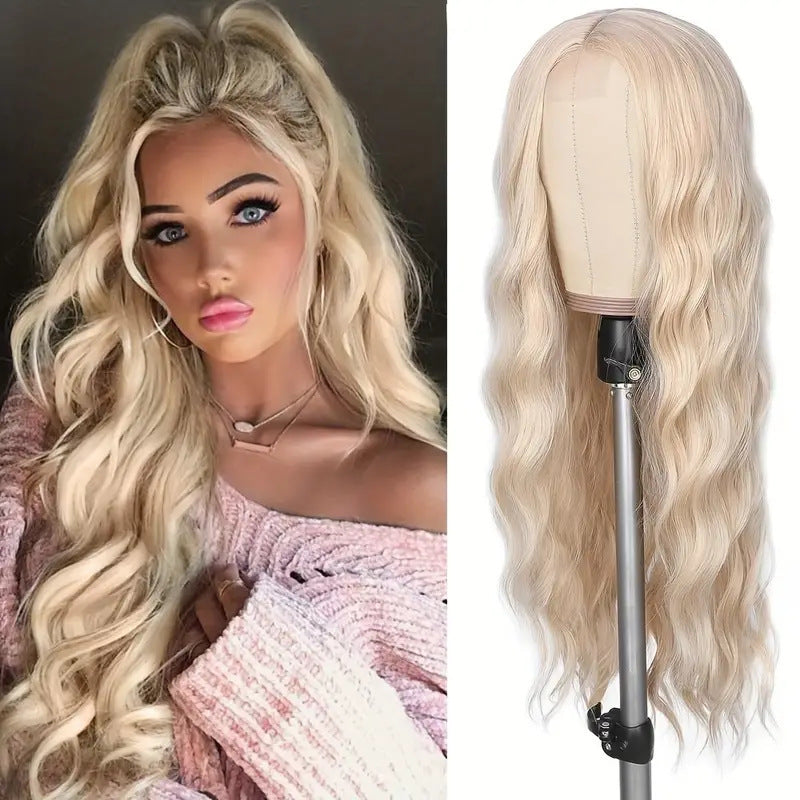 Fashion Water Ripple Curly African Front Wig Long Curls