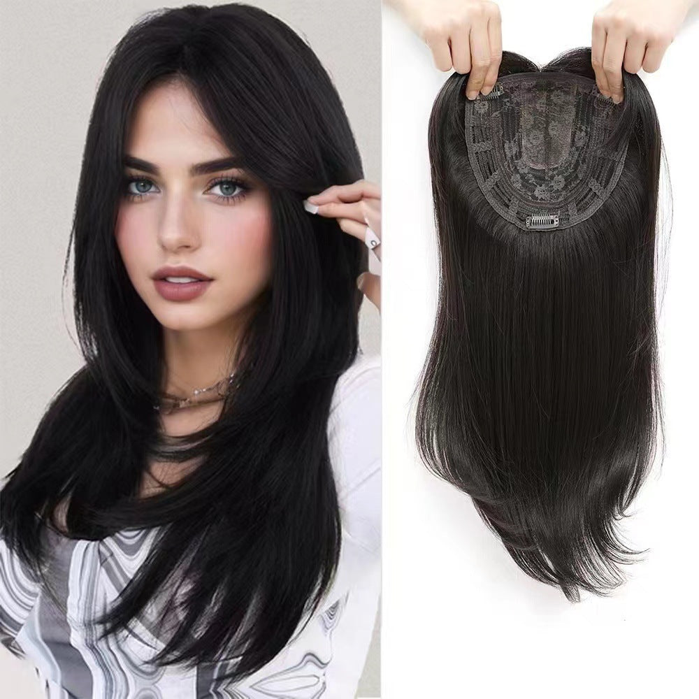Head Hair Supplementing Piece Covering Gray Female Wig
