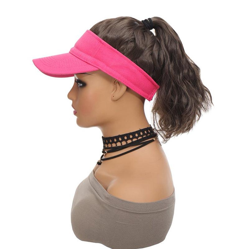 One-piece Female Topless Corn Stigma High Ponytail Braid Fashion Rose Other Wig