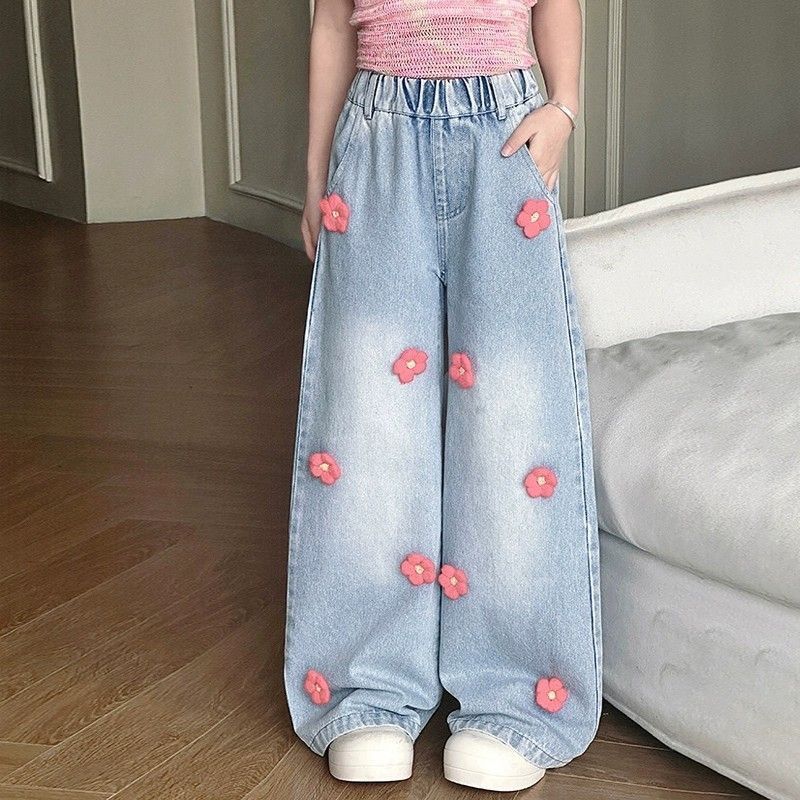 Children's Medium Big Jeans Loose Western Style Children's Pants
