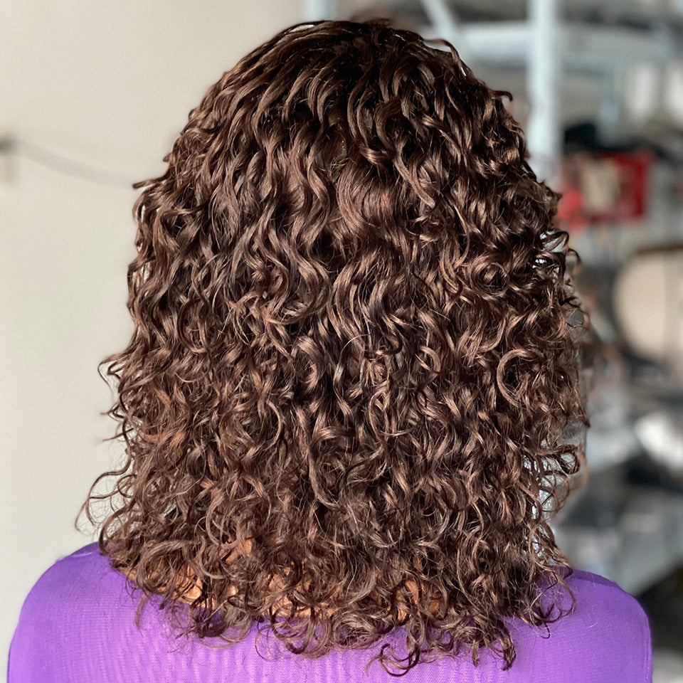 Human Wigs Mechanism Curved Short Curly Real Hair Wig