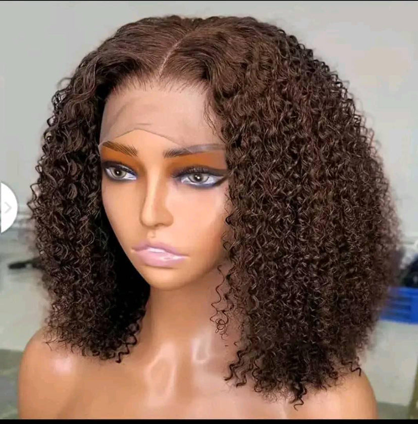 Cap Dyed Gradient African Small Volume Long Wig Short Curly Hair
