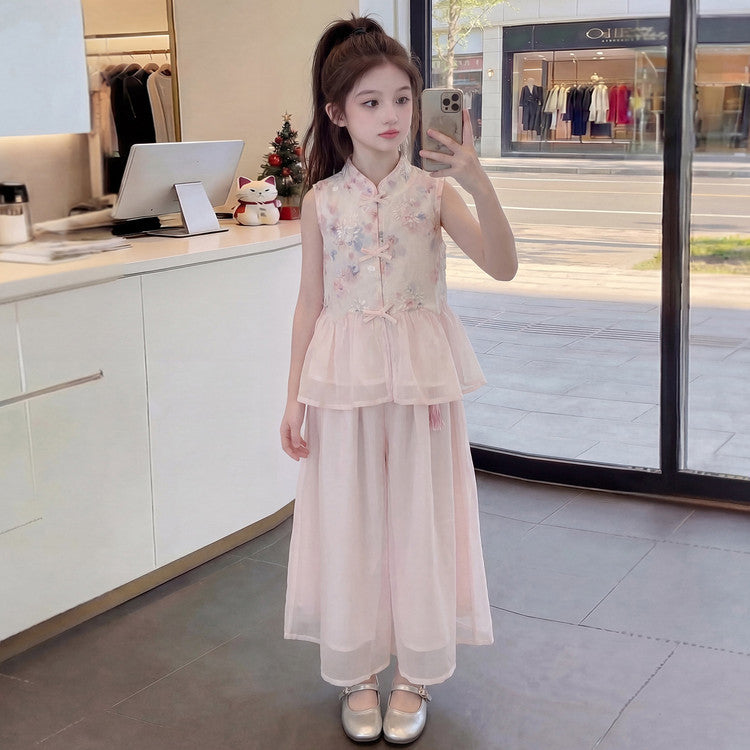 Children's Summer Dress Mid Han Chinese Clothing Skirt Children's Suit