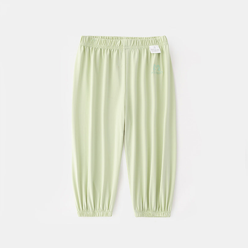 Children's Trousers Summer Ice Silk Cool Feeling Ankle Banded Thin Uv Children's Pants