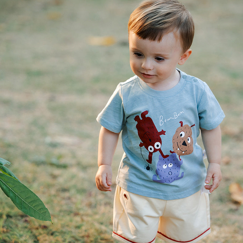 Boy's Short-sleeved Thin Top Pure Cotton Summer Children's T-shirt