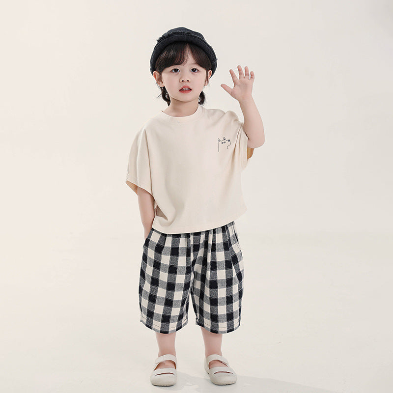 Children's Clothing Boy's Short-sleeved Summer Batwing Sleeve Top Children's T-shirt