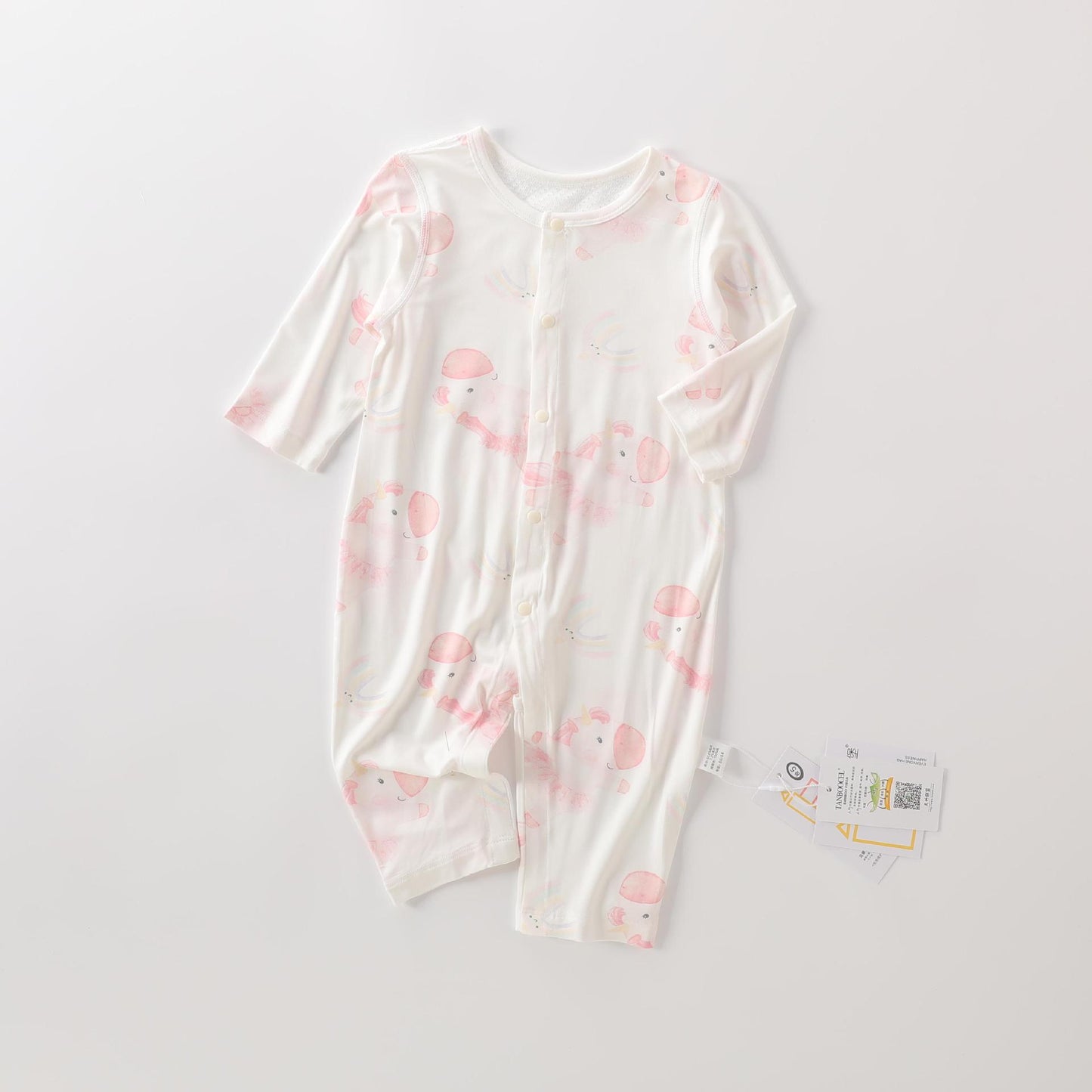 Long-sleeved Bamboo Fiber Boneless In Air-conditioned Room Born Class Jumpsuit Jumpsuit, Climbing Suit