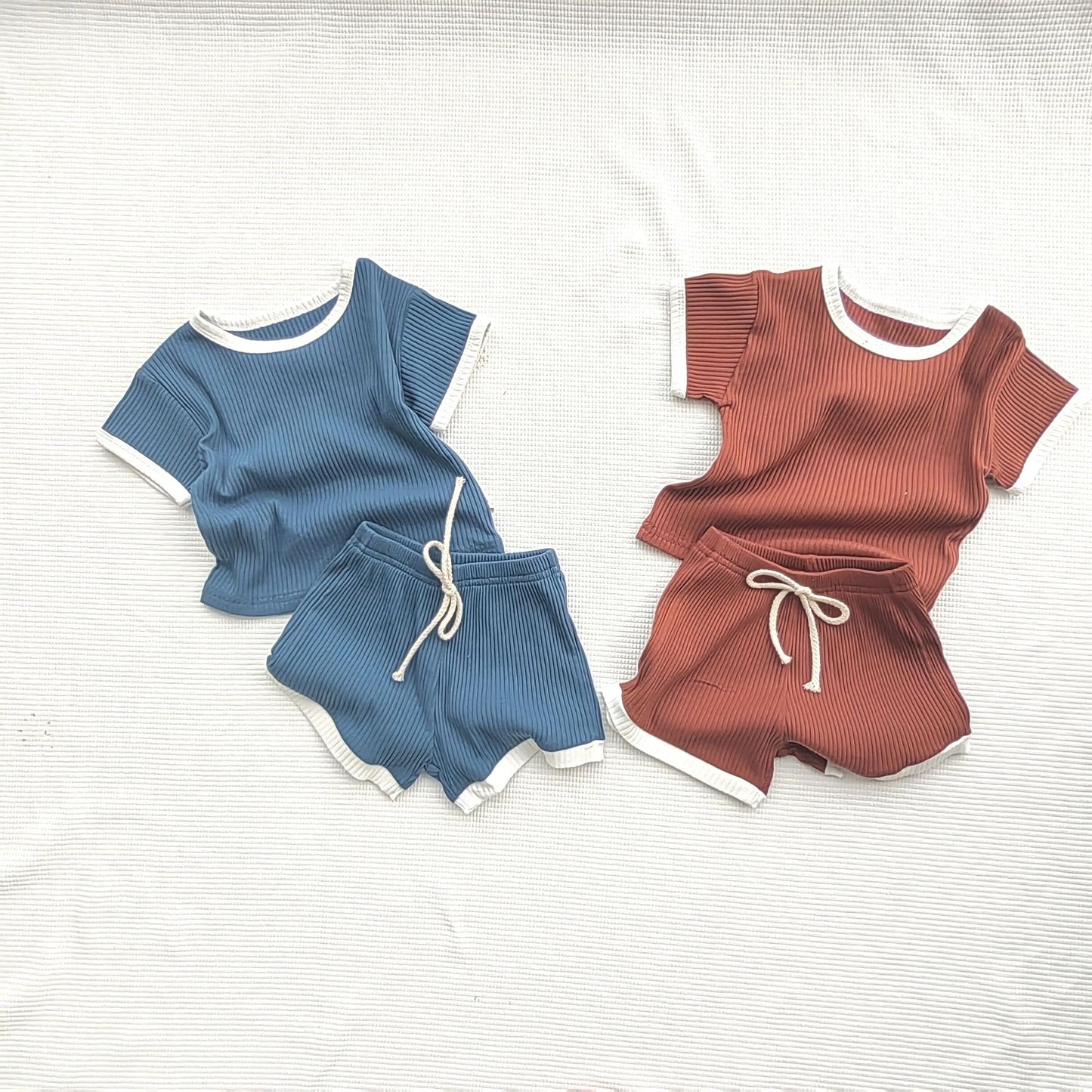 Children's Toddler Striped Cotton Short Sleeve Top Pants Comfortable Cute Trendy Children's Suit