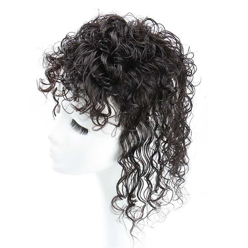 Head Hair Supplementing Piece Female Bangs Set Small Fluffy Curly Wig Long Curls