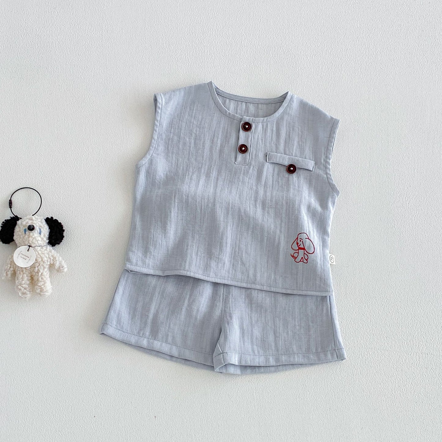 Summer Fashion Cartoon Printed T-shirt Korean Children's Suit