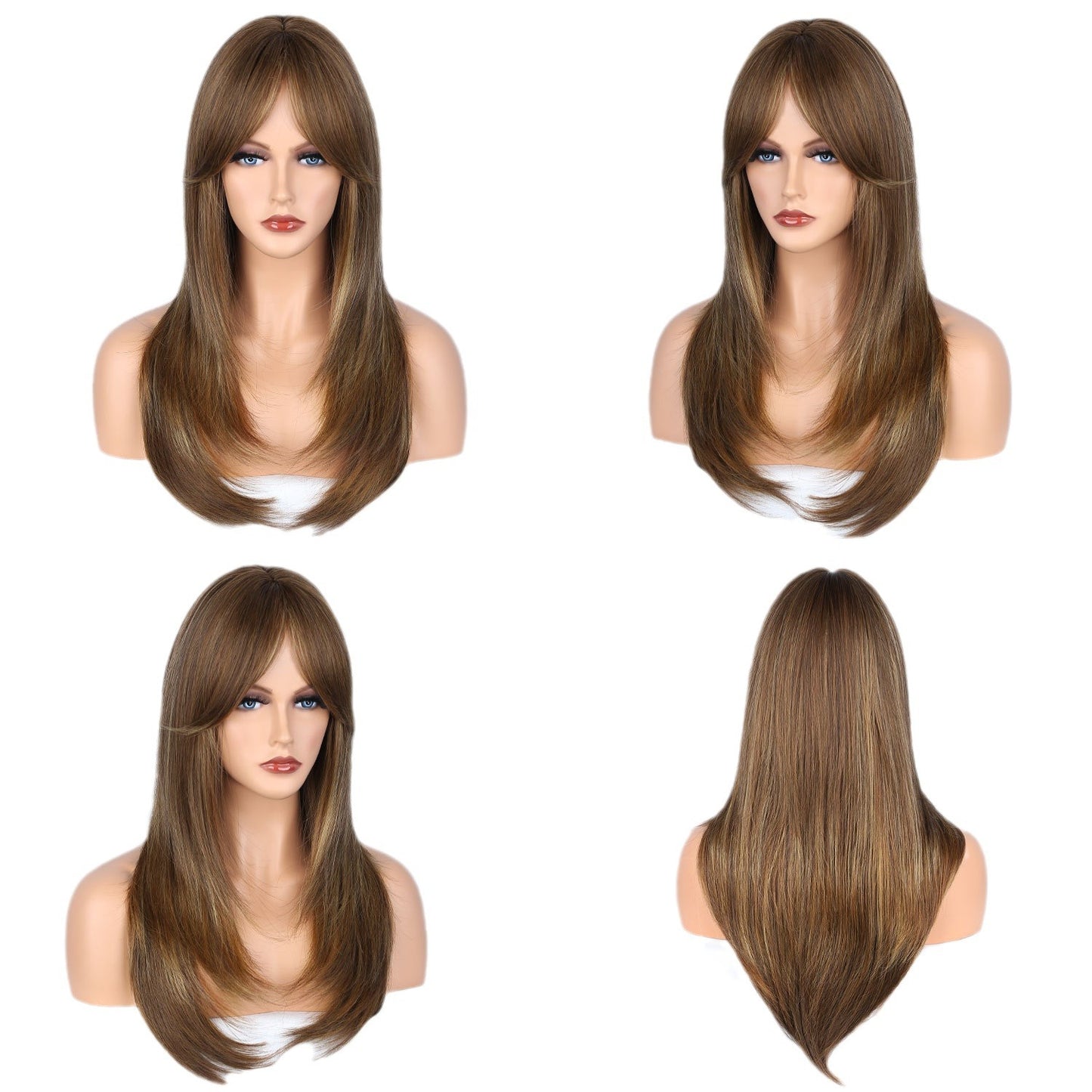 Chemical Fiber Fashion Long Hair Bangs Big Wave Wig Ponytail