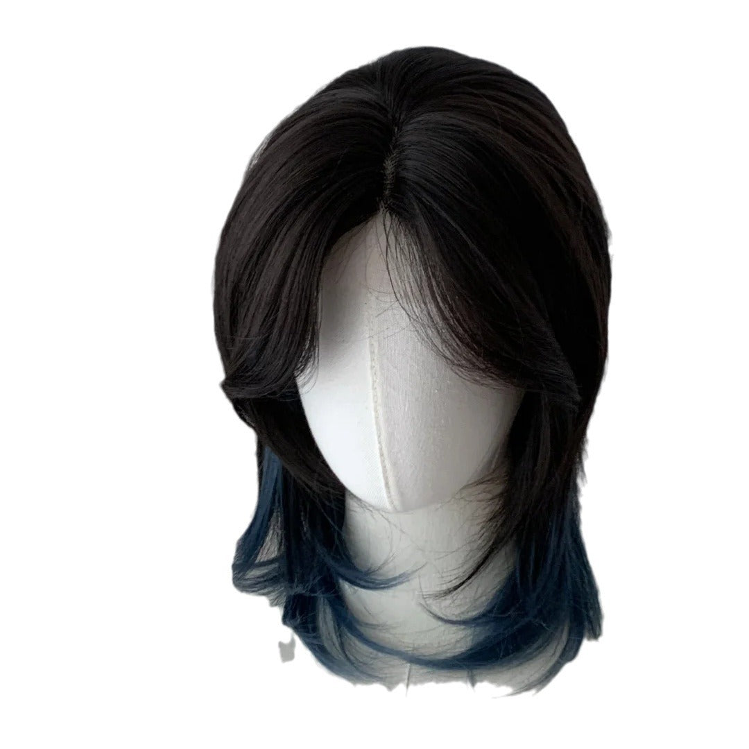 Women's & Men's Wolf Tail Mid-length Fashion Layered Fluffy Dyed Anchovy Head Wig Short Curly Hair