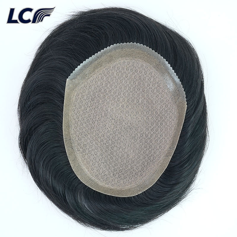 Men's Biological Scalp Seamless Head Supplementing Piece Artificial Invisible Real Hair Wig