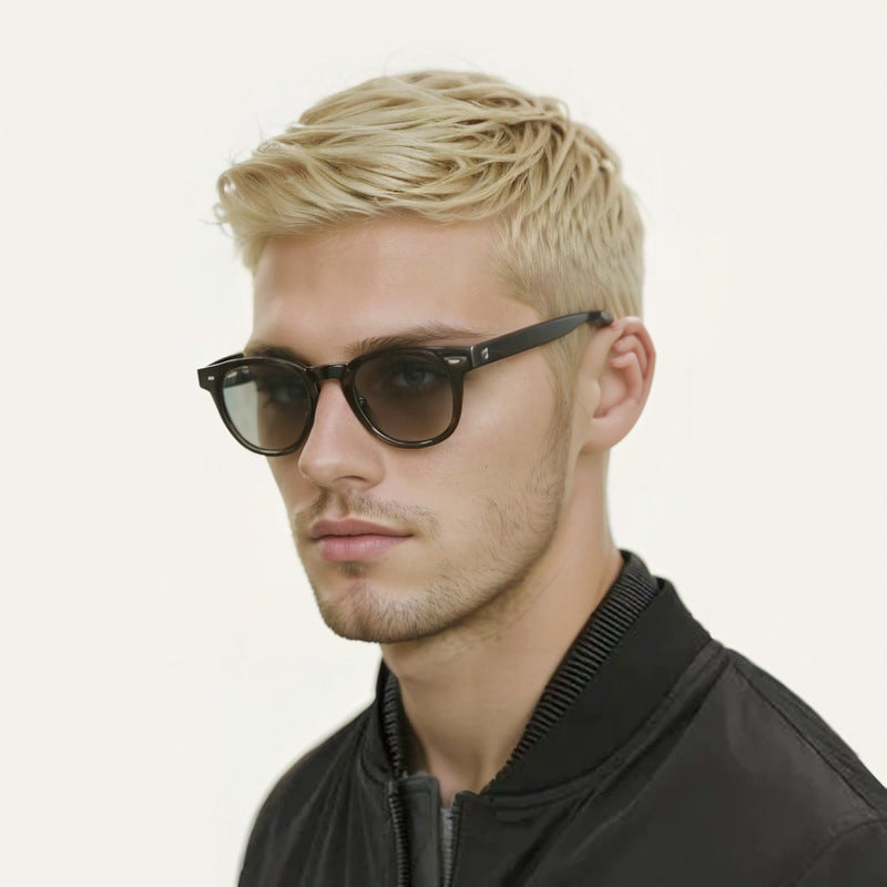 Men's Short Black Rose Net Chemical Fiber Men's Wig