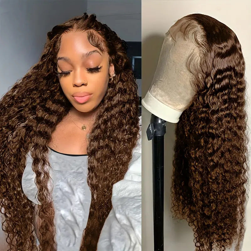 Fashion Front Lace African Small Volume Wound Tube Wig Long Curls