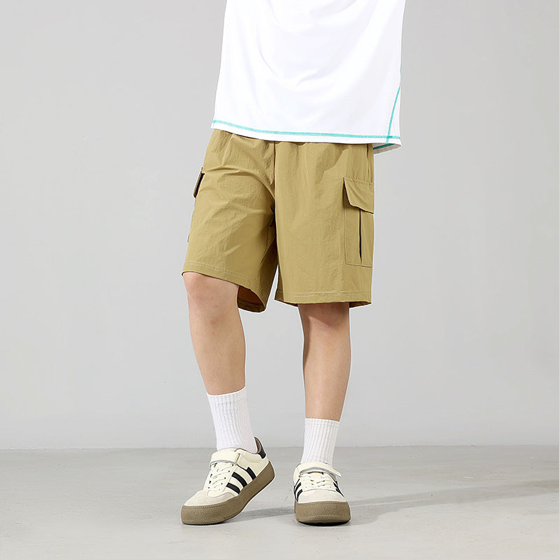 Children's Korean Style Outdoor Work Clothes Shorts Big Lightweight Waterproof Cool Children's Pants