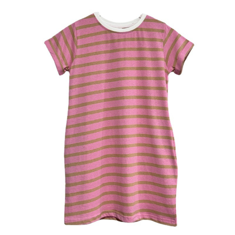 Children's Loose Short-sleeved T-shirt Summer Older Fashionable Children's Dress