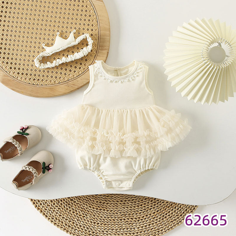 Children's Summer Clothing Jumpsuit Princess Style Rompers Crown Jumpsuit, Climbing Suit
