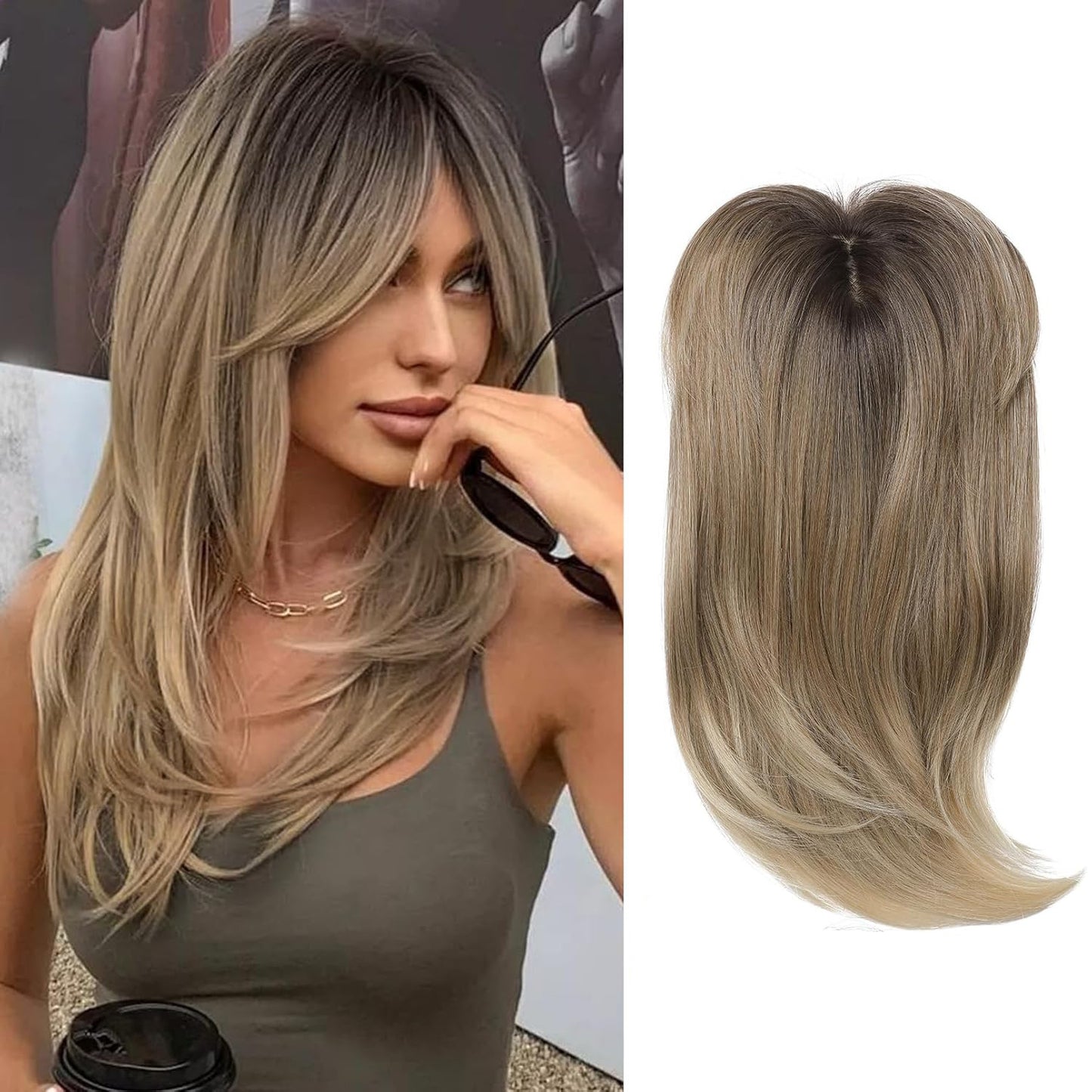 Head Hair Supplementing Piece Set Chemical Fiber Dome Hairpiece Wig