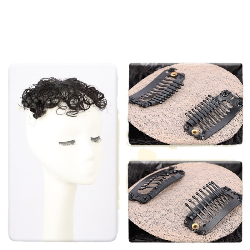 Fluffy Twist Real Seamless Covering Gray Wig Short Curly Hair