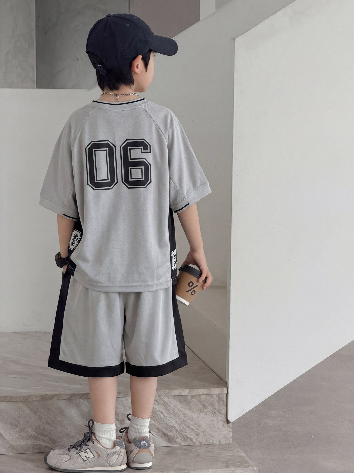Children's Boys Summer Clothing Middle Big Basketball Wear Sports Casual Two-piece Children's Suit