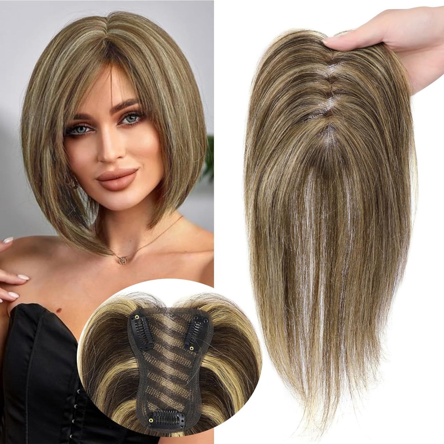 Women's Bangs Long Curly Hair Synthetic Natural Breathable Hand-woven Chemical Wig