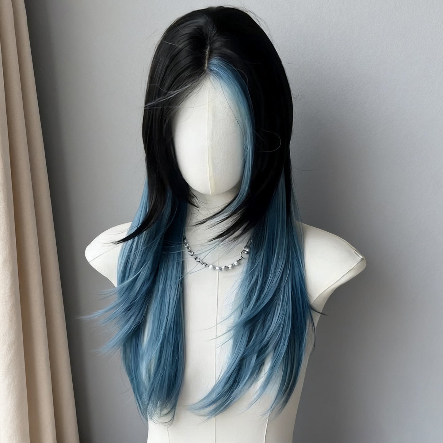 Female Forehead Lace High Level Mixed Long Straight Wig