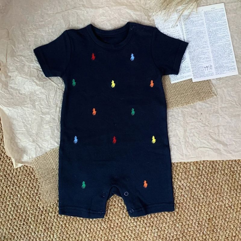 Babies Summer Thin Western Style Leisure Short Sleeves Infants Jumpsuit, Climbing Suit
