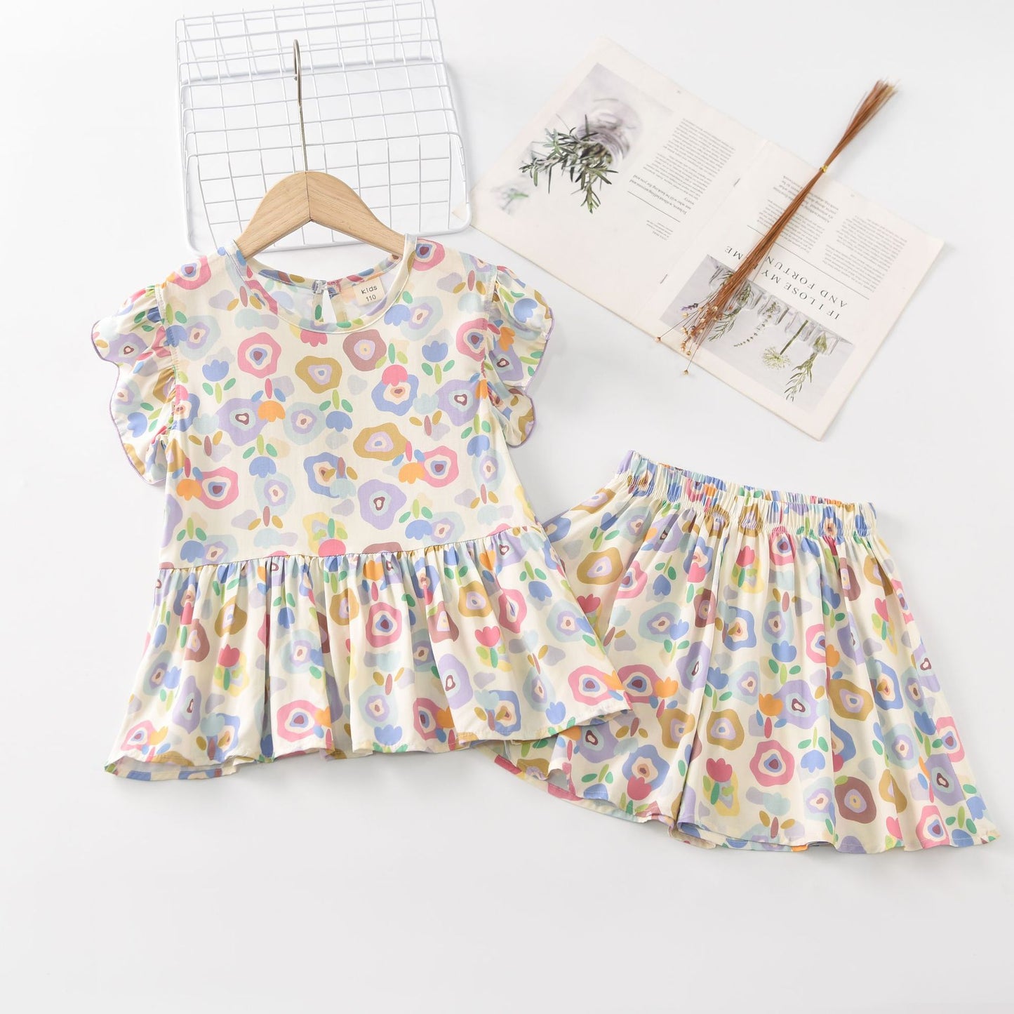 Children's Cool Summer Vest Shorts Poplin Pajamas Artificial Cotton Children's Suit