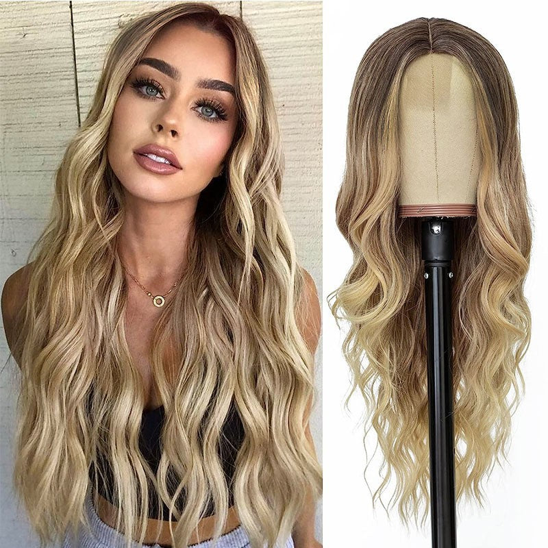 Women's Front Lace Dyed Water Ripple Synthetic Wig Short Curly Hair