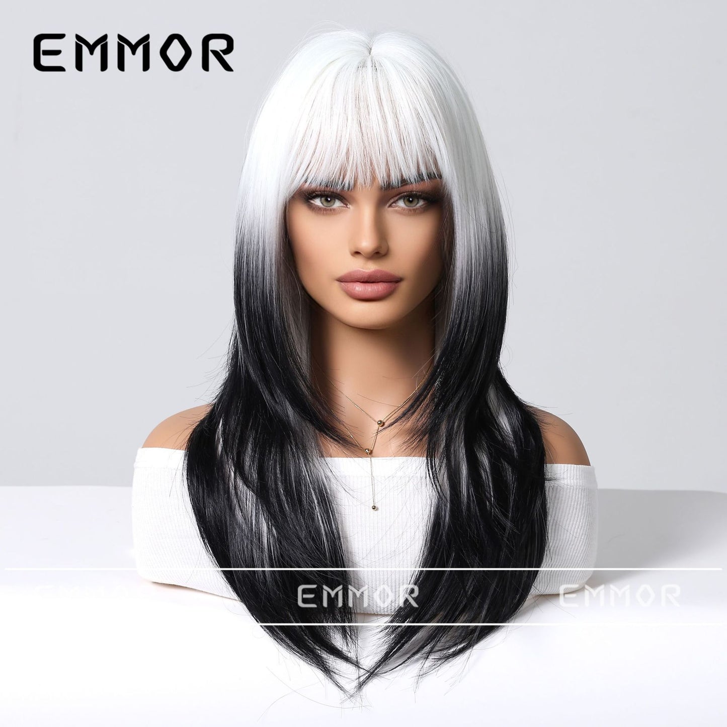 Mid-length Curly Hair Repairing Face Skin Summer Long Straight Wig
