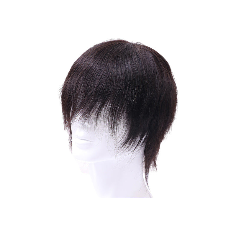 Men's Hand Woven Biological Edge Human Hair Lightweight Breathable Mediterranean Bald Men's Wig