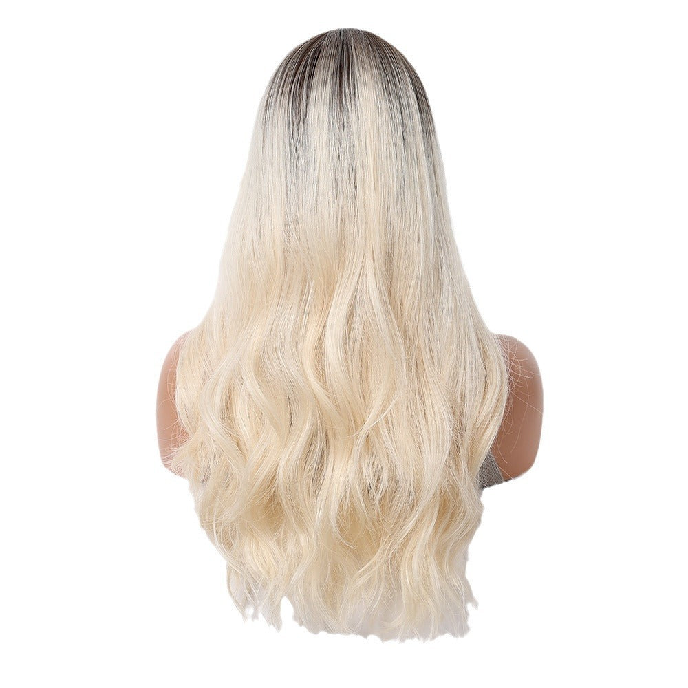 Women's Fashion Curly Hair Natural Fluffy Gradient White Wig Long Curls
