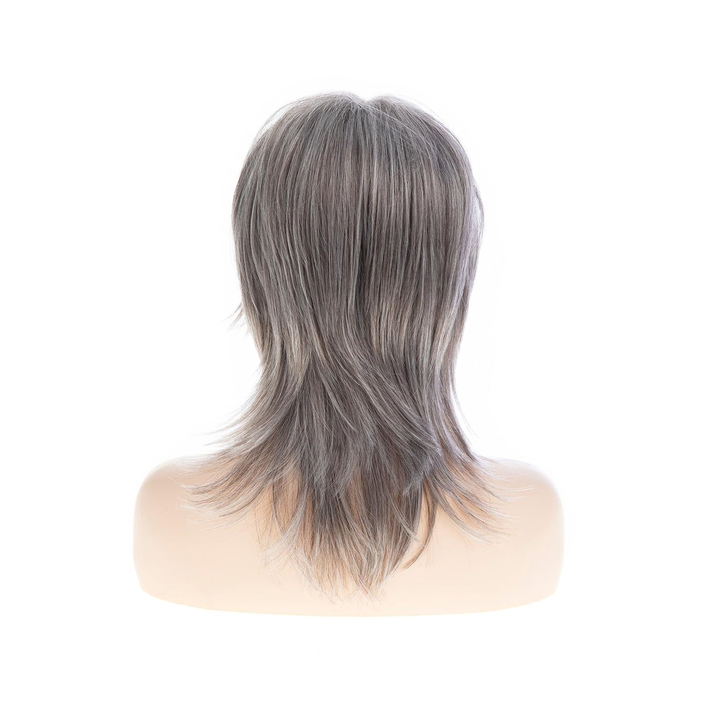 Grandma Gray White Anchovy Head Fashion Chemical Fiber Wig Short Straight Hair