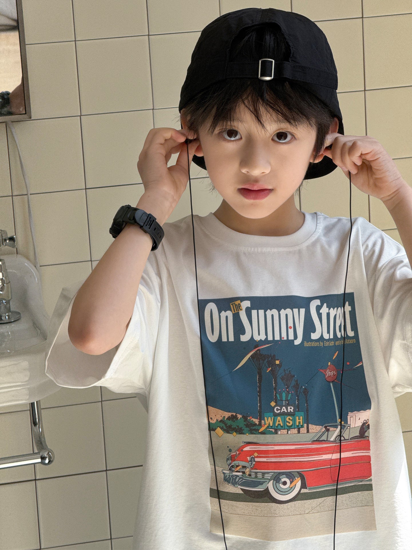 Children's American Printed Short-sleeved Casual Loose Tide Children's T-shirt