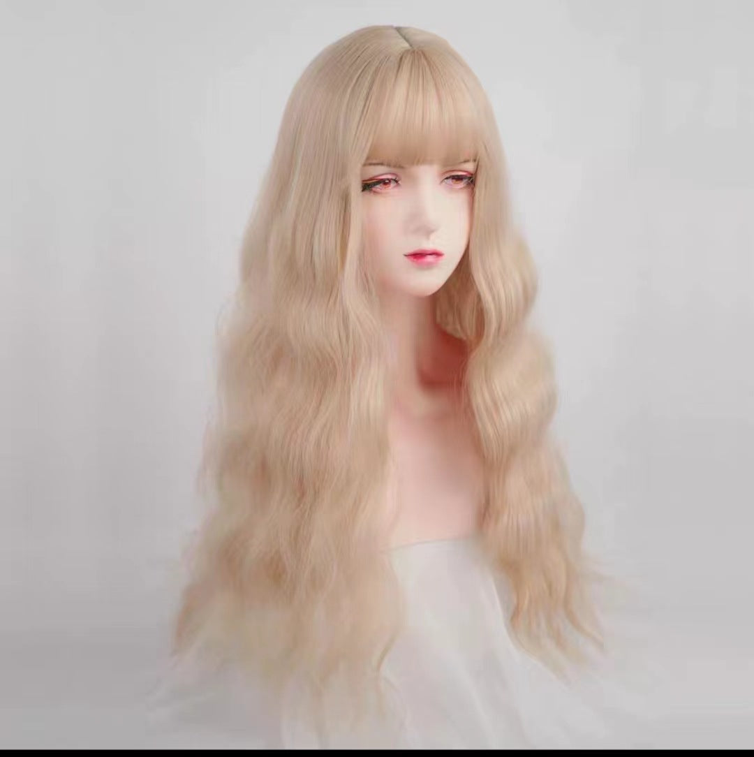 Kou Female Hair Natural Length Small Artificial Head Wig Long Curls