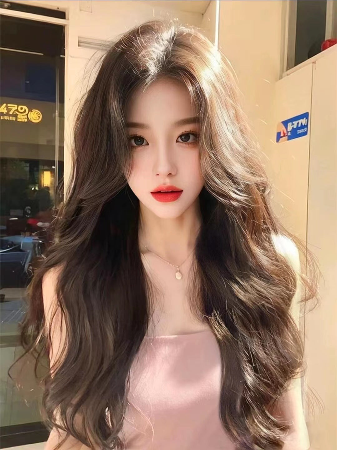 Women's Kou Mid-length Atmosphere Hair Fashion Big Wave Wig Long Curls
