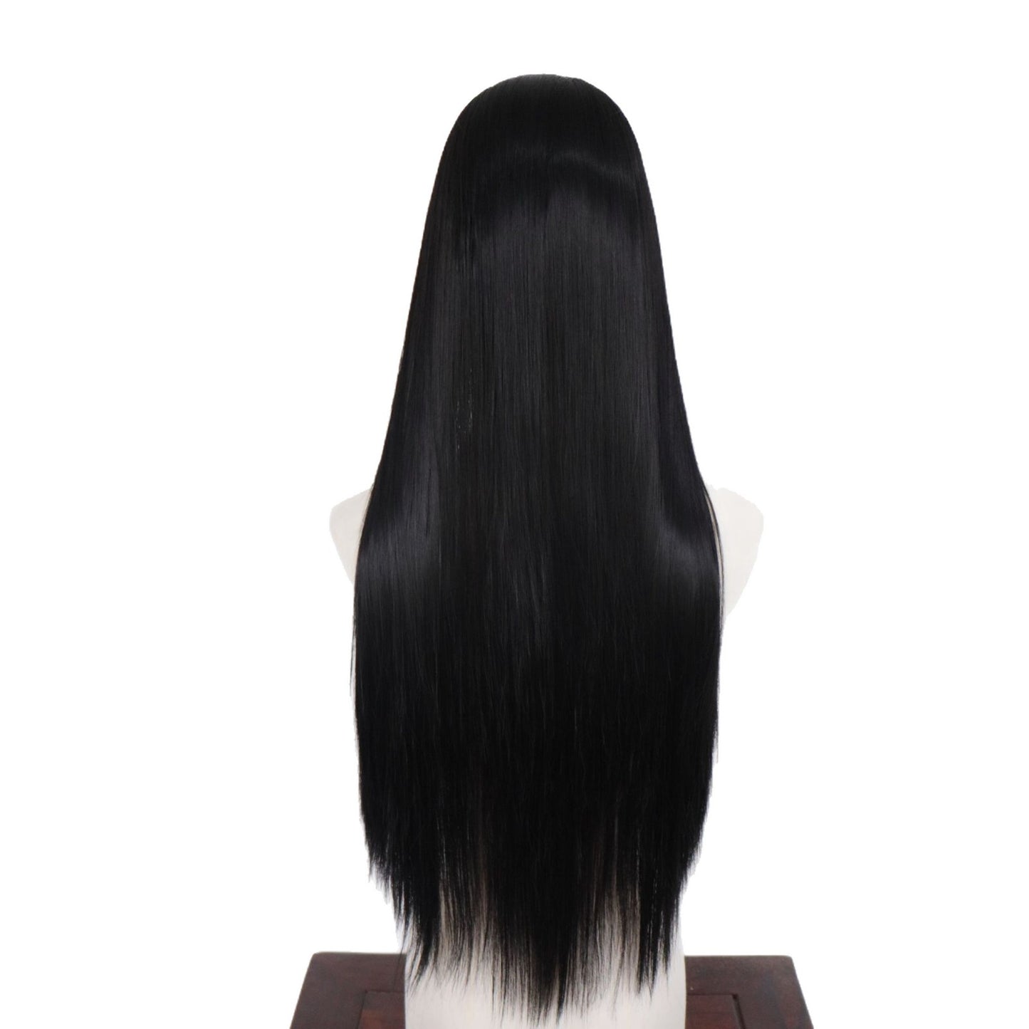 Natural Black Fiber Hand Crocheting Beauty Cos Wig