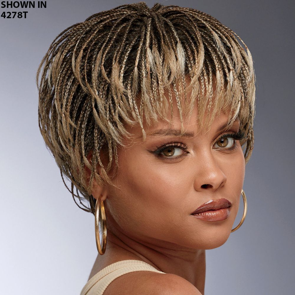 Chemical Fiber Female African Gradient Color Twist Braid Three-strand Dirty Wig Short Straight Hair