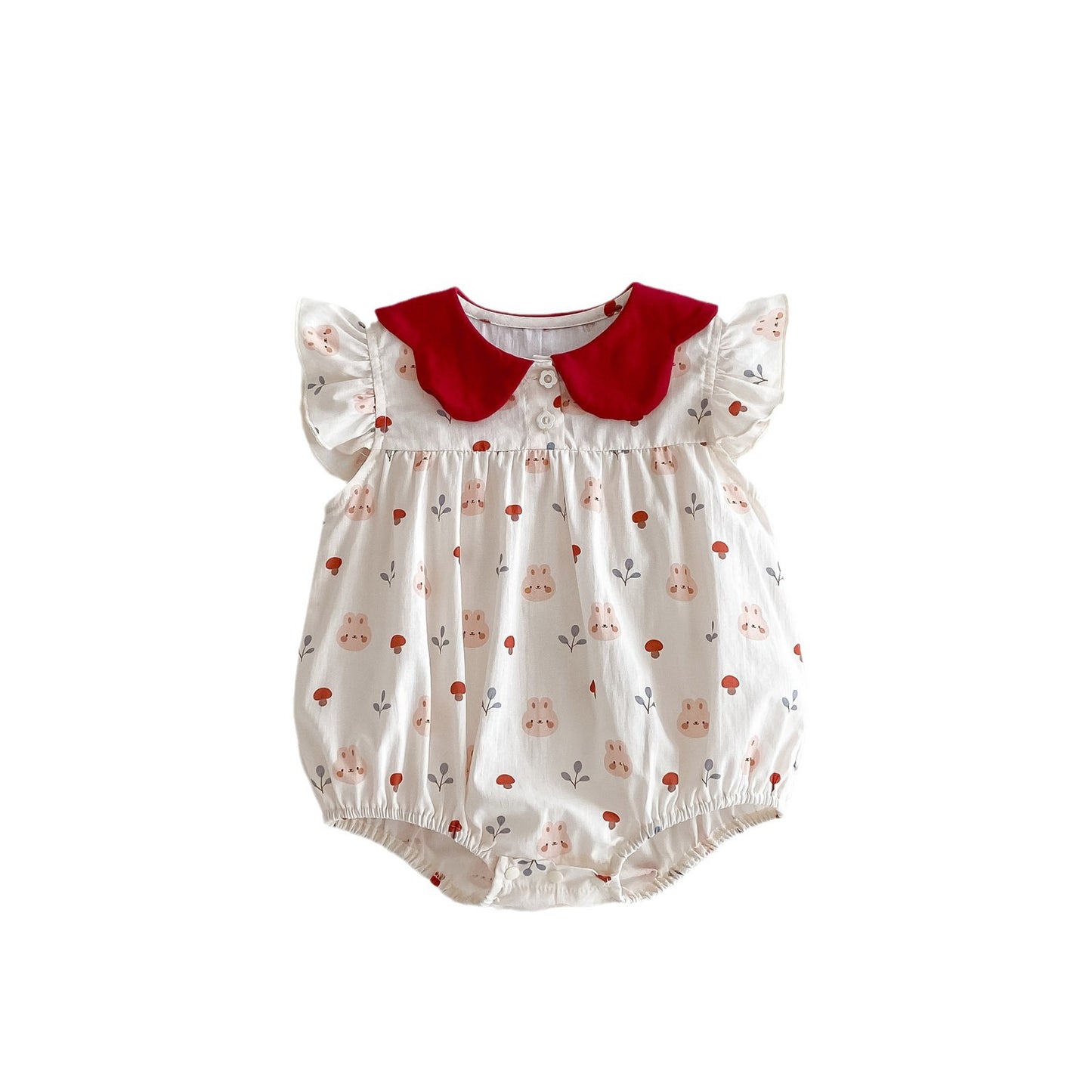 Babies Summer Princess Rompers Butterfly Collar Thin Jumpsuit, Climbing Suit