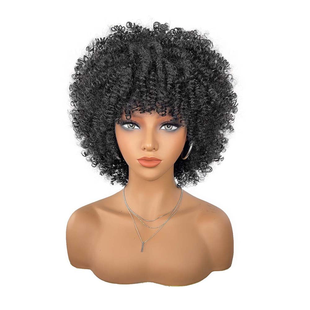 Natural Afro Fluffy Small Volume Fiber Wig Short Curly Hair