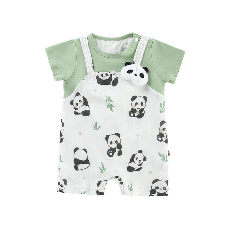 Summer Thin Panda Clothes Short Sleeve For Jumpsuit, Climbing Suit