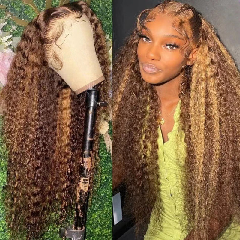 Creative Popular Front Lace Ms. Hair Wig Long Curls